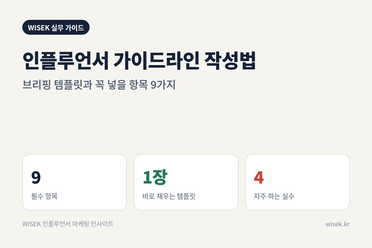 인플루언서 가이드라인 작성법 표지