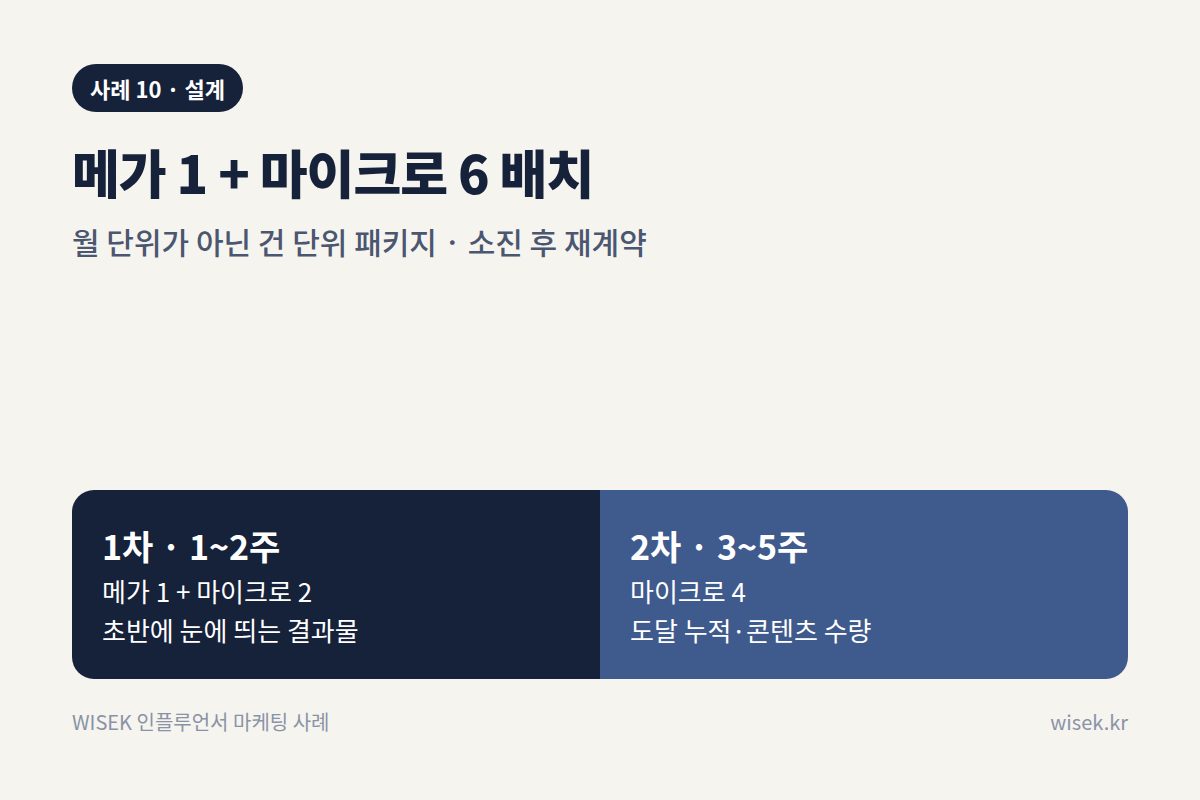 사례 10 메가 1 + 마이크로 6 배치 일정
