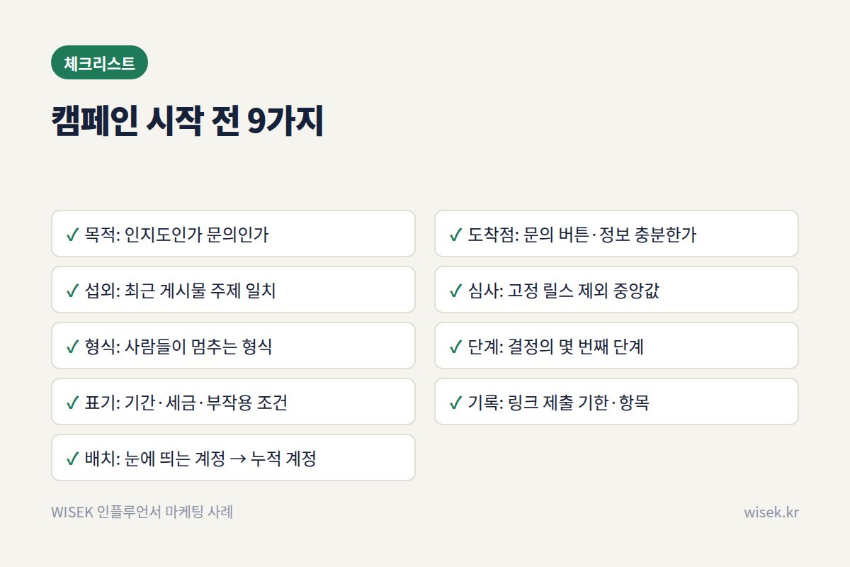 인플루언서 마케팅 시작 전 체크리스트